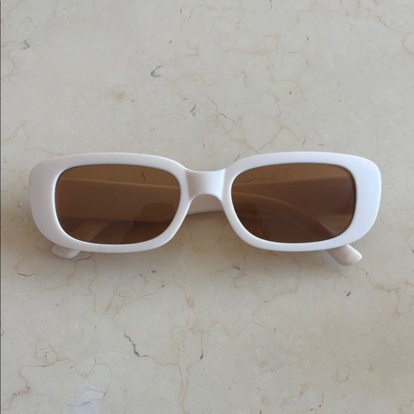 None Accessories - Beige Sunglasses with Brown Lenses